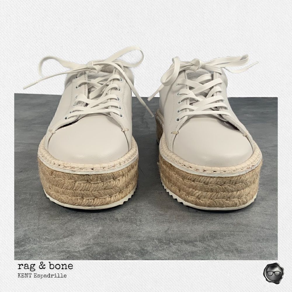 RAG & BONE KENT ESPADRILLE PLATFORM SNEAKER IN WHITE WOMEN’S SIZE 6.5 NEW IN BOX - Picture 4 of 13